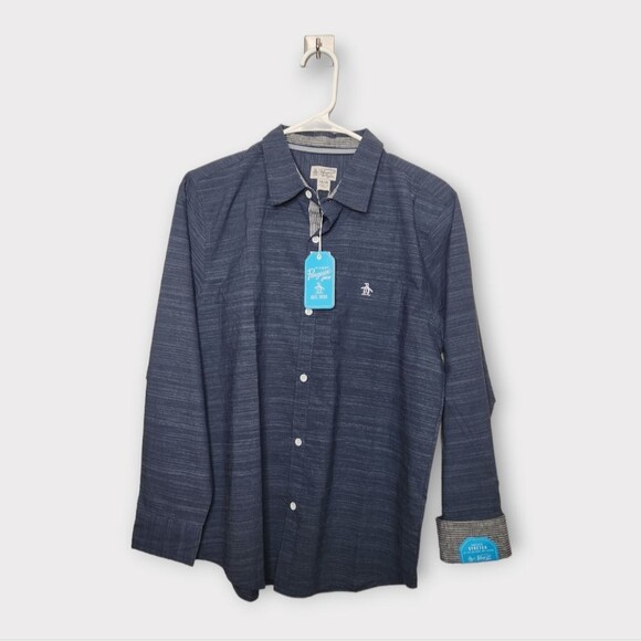 Original Penguin Junior Long Sleeve Button Front Shirt 14/16 - Picture 1 of 4